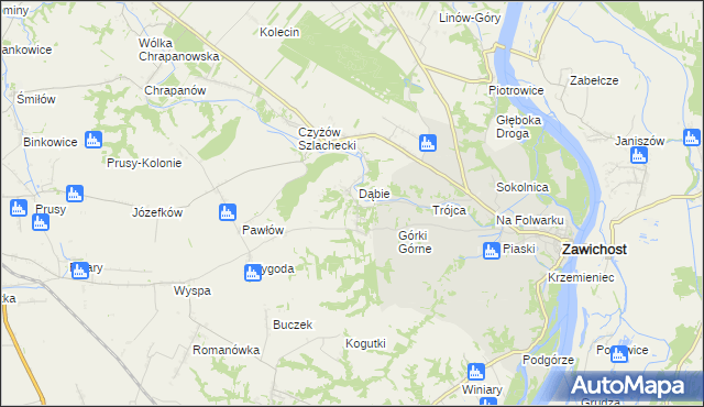 mapa Dziurów gmina Zawichost, Dziurów gmina Zawichost na mapie Targeo