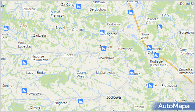 mapa Dzwonowa, Dzwonowa na mapie Targeo