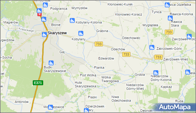 mapa Edwardów gmina Skaryszew, Edwardów gmina Skaryszew na mapie Targeo