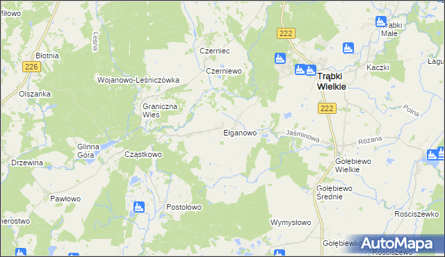 mapa Ełganowo, Ełganowo na mapie Targeo