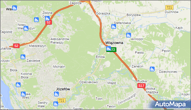 mapa Emów, Emów na mapie Targeo