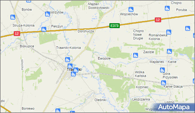 mapa Ewopole, Ewopole na mapie Targeo