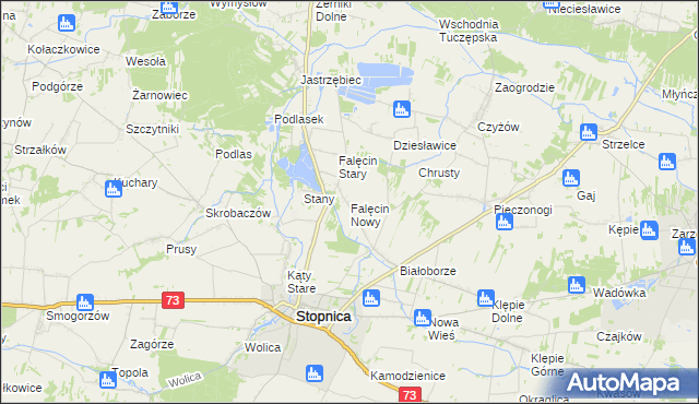 mapa Falęcin Nowy, Falęcin Nowy na mapie Targeo