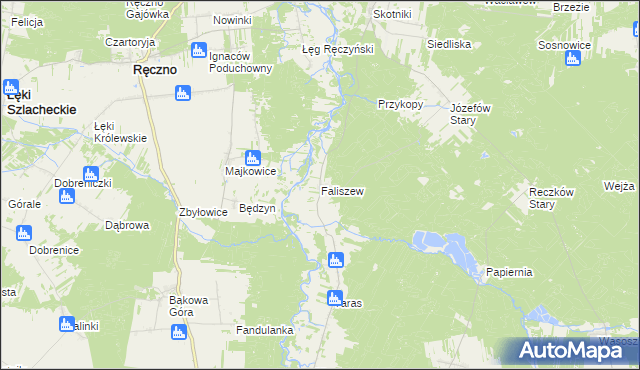 mapa Faliszew, Faliszew na mapie Targeo