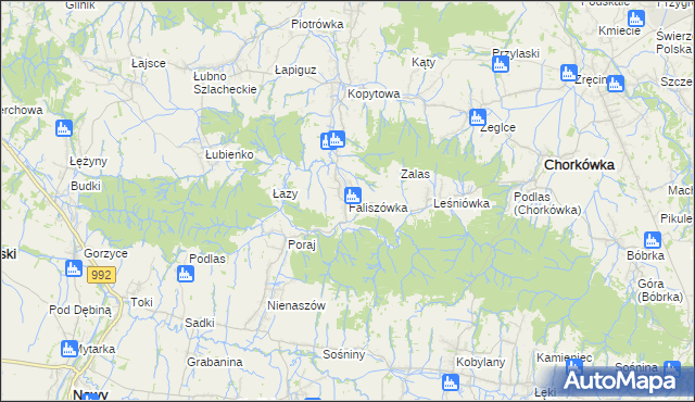 mapa Faliszówka, Faliszówka na mapie Targeo