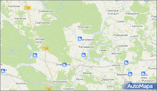 mapa Fanisławiczki, Fanisławiczki na mapie Targeo