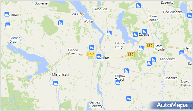 mapa Filipów powiat suwalski, Filipów powiat suwalski na mapie Targeo