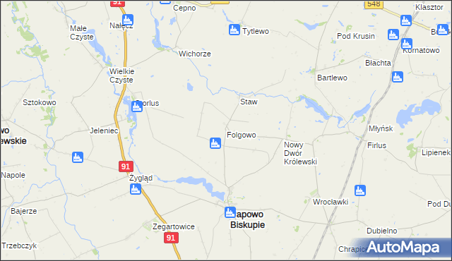 mapa Folgowo, Folgowo na mapie Targeo