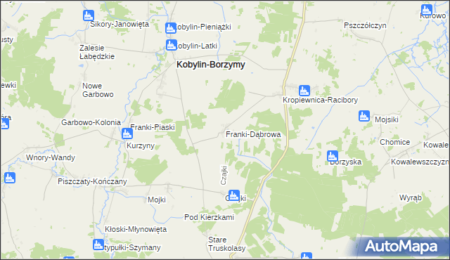 mapa Franki-Dąbrowa, Franki-Dąbrowa na mapie Targeo