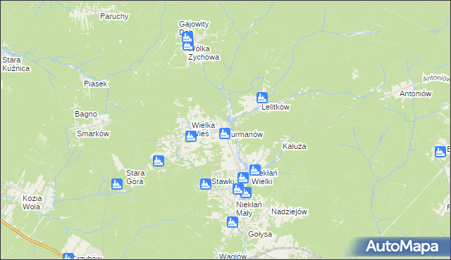 mapa Furmanów, Furmanów na mapie Targeo