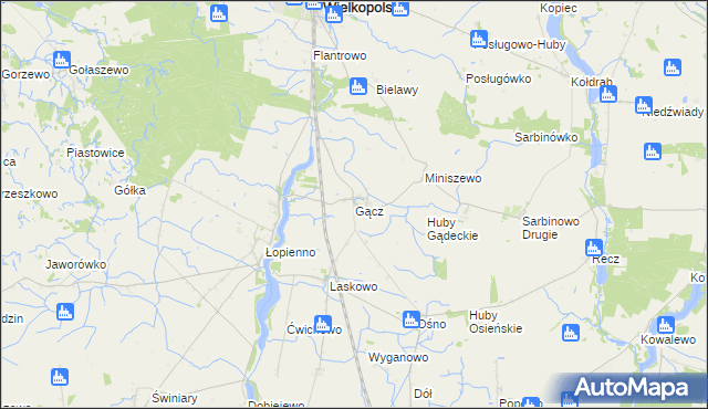 mapa Gącz, Gącz na mapie Targeo