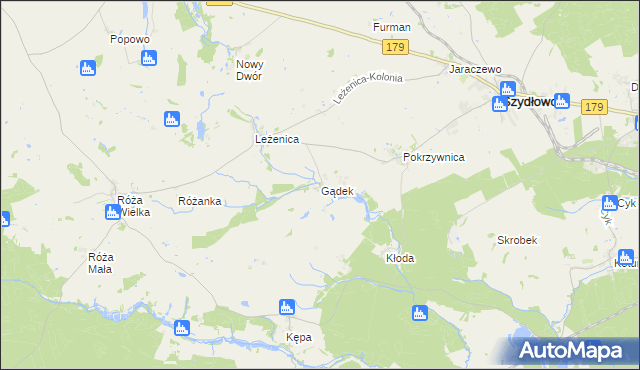 mapa Gądek, Gądek na mapie Targeo