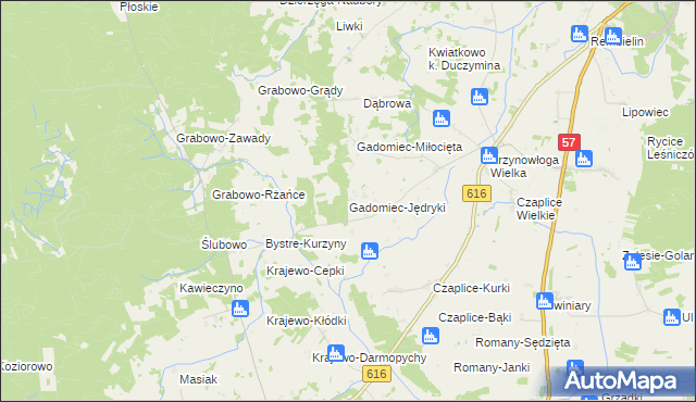 mapa Gadomiec-Jędryki, Gadomiec-Jędryki na mapie Targeo