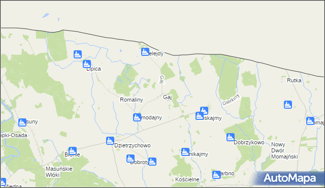 mapa Gaj gmina Sępopol, Gaj gmina Sępopol na mapie Targeo