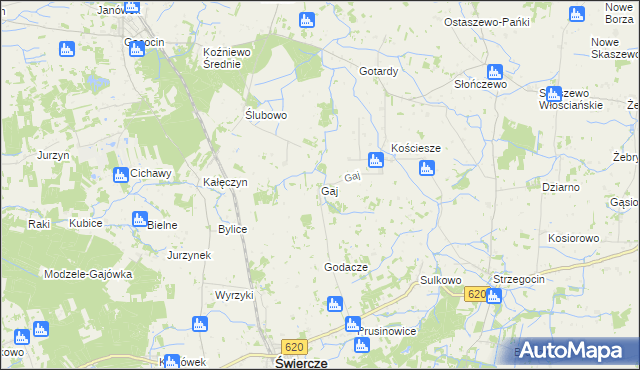 mapa Gaj gmina Świercze, Gaj gmina Świercze na mapie Targeo