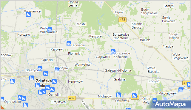 mapa Gajewniki, Gajewniki na mapie Targeo