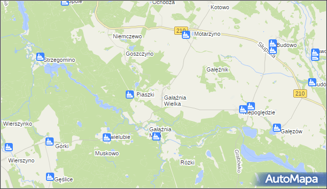 mapa Gałąźnia Wielka, Gałąźnia Wielka na mapie Targeo