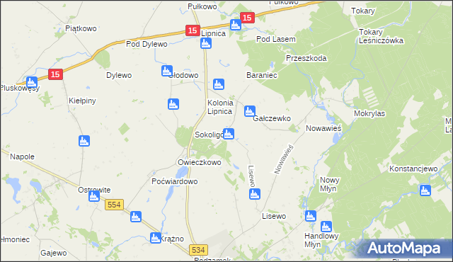 mapa Gałczewo, Gałczewo na mapie Targeo