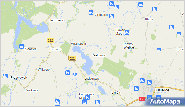 mapa Galinowo, Galinowo na mapie Targeo