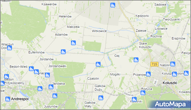 mapa Gałkówek-Parcela, Gałkówek-Parcela na mapie Targeo