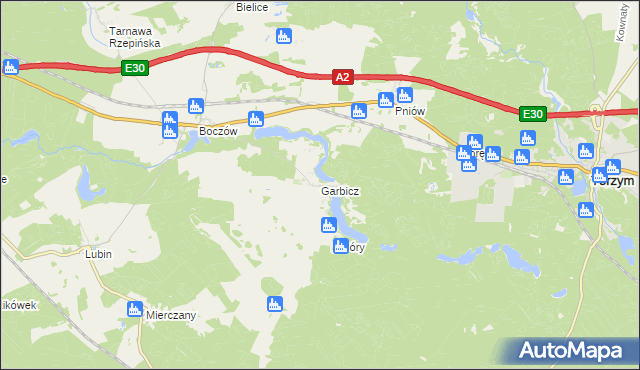 mapa Garbicz, Garbicz na mapie Targeo