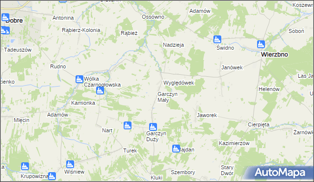 mapa Garczyn Mały, Garczyn Mały na mapie Targeo