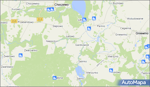 mapa Gardkowice, Gardkowice na mapie Targeo