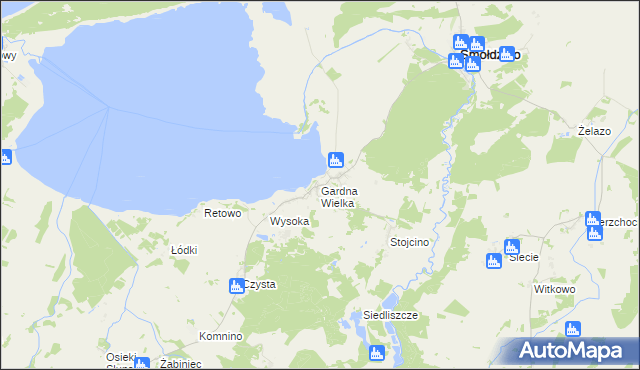 mapa Gardna Wielka, Gardna Wielka na mapie Targeo