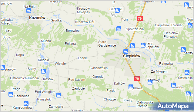 mapa Gardzienice-Kolonia, Gardzienice-Kolonia na mapie Targeo