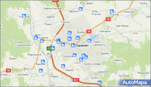 mapa Garwolin, Garwolin na mapie Targeo