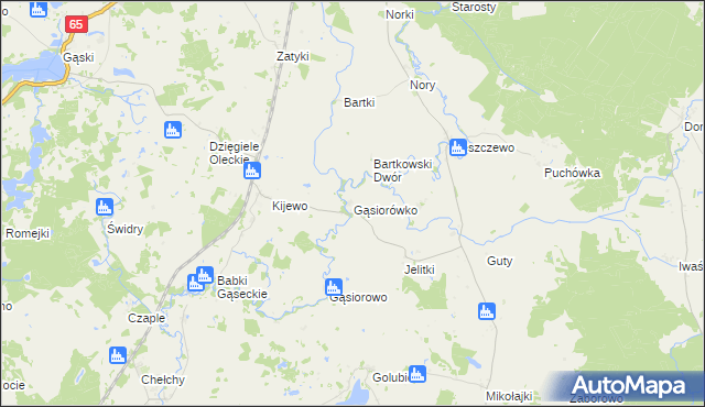 mapa Gąsiorówko, Gąsiorówko na mapie Targeo