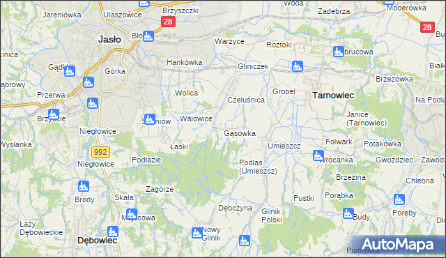 mapa Gąsówka, Gąsówka na mapie Targeo