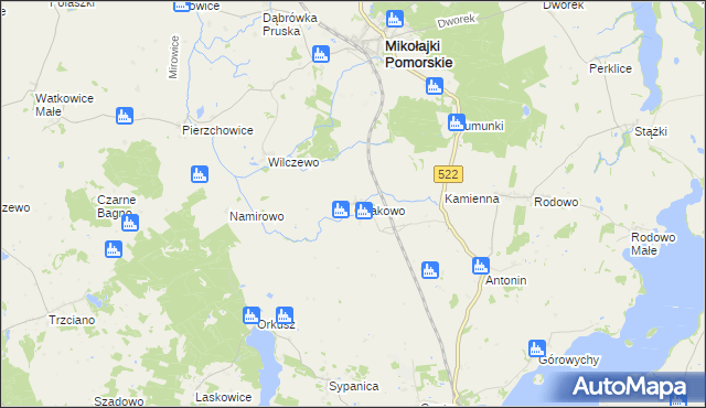 mapa Gdakowo, Gdakowo na mapie Targeo