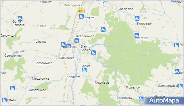 mapa Gębczyce, Gębczyce na mapie Targeo