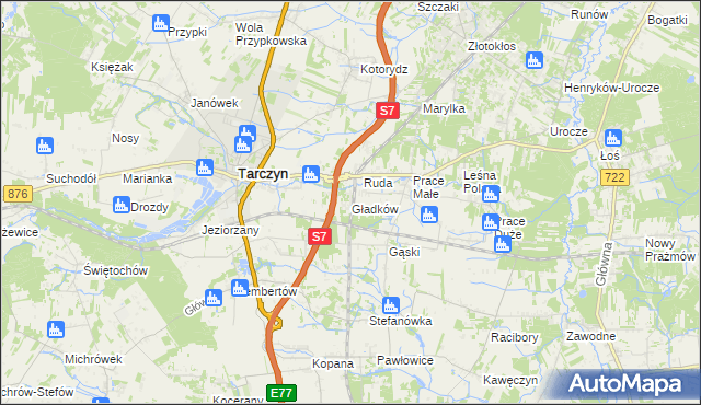 mapa Gładków, Gładków na mapie Targeo