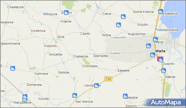 mapa Głaniszew, Głaniszew na mapie Targeo
