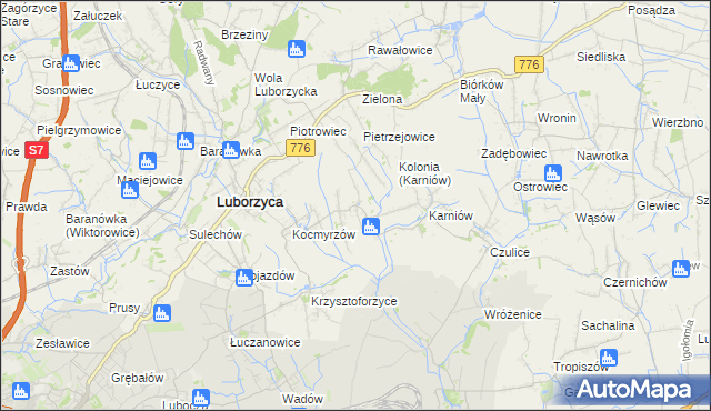 mapa Głęboka gmina Kocmyrzów-Luborzyca, Głęboka gmina Kocmyrzów-Luborzyca na mapie Targeo