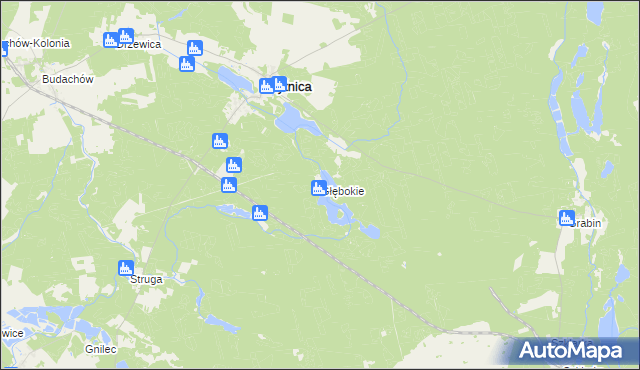 mapa Głębokie gmina Bytnica, Głębokie gmina Bytnica na mapie Targeo