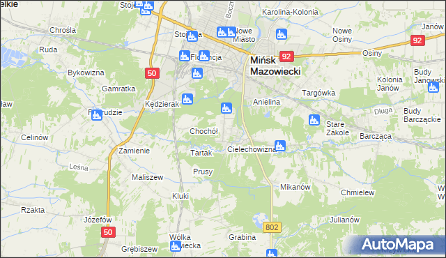 mapa Gliniak, Gliniak na mapie Targeo