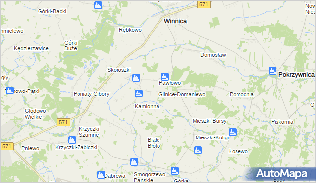 mapa Glinice-Domaniewo, Glinice-Domaniewo na mapie Targeo