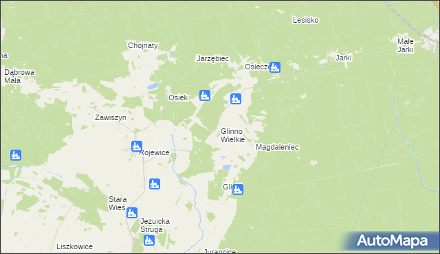 mapa Glinno Wielkie, Glinno Wielkie na mapie Targeo
