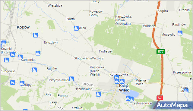 mapa Głogowiany-Stara Wieś, Głogowiany-Stara Wieś na mapie Targeo