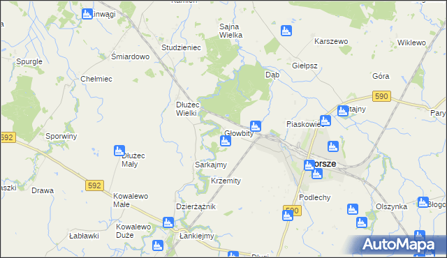 mapa Głowbity, Głowbity na mapie Targeo