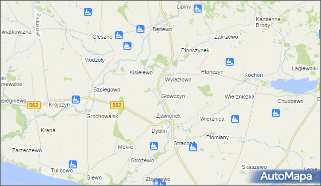 mapa Główczyn gmina Dobrzyń nad Wisłą, Główczyn gmina Dobrzyń nad Wisłą na mapie Targeo