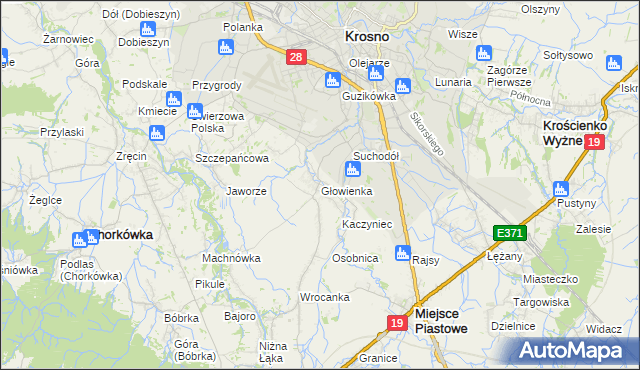 mapa Głowienka, Głowienka na mapie Targeo