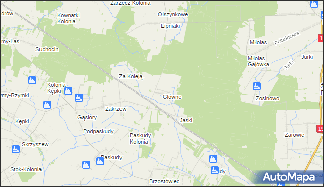 mapa Główne, Główne na mapie Targeo