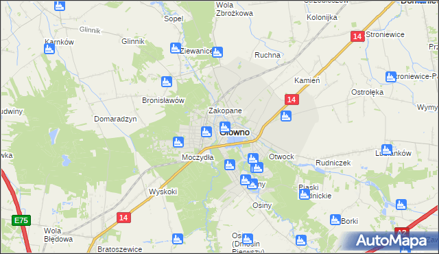 mapa Głowno, Głowno na mapie Targeo