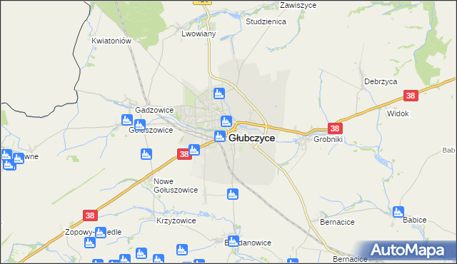 mapa Głubczyce, Głubczyce na mapie Targeo