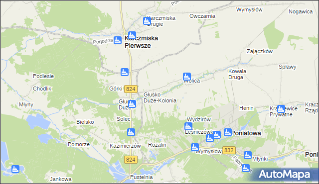 mapa Głusko Małe, Głusko Małe na mapie Targeo