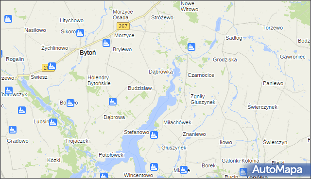 mapa Głuszyn gmina Bytoń, Głuszyn gmina Bytoń na mapie Targeo
